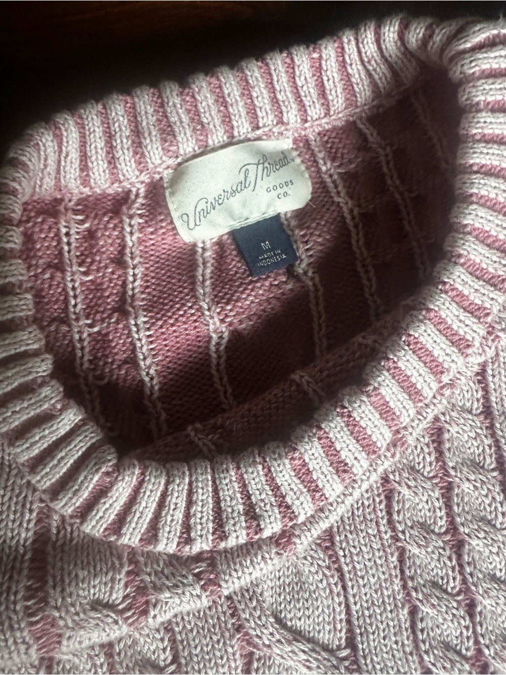 Universal Thread Dusty Rose Cable Knit Pullover
